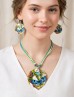 Fashion Butterfly Print Necklace and Earrings Set Fashion Butterfly Print Necklace and Earrings Set